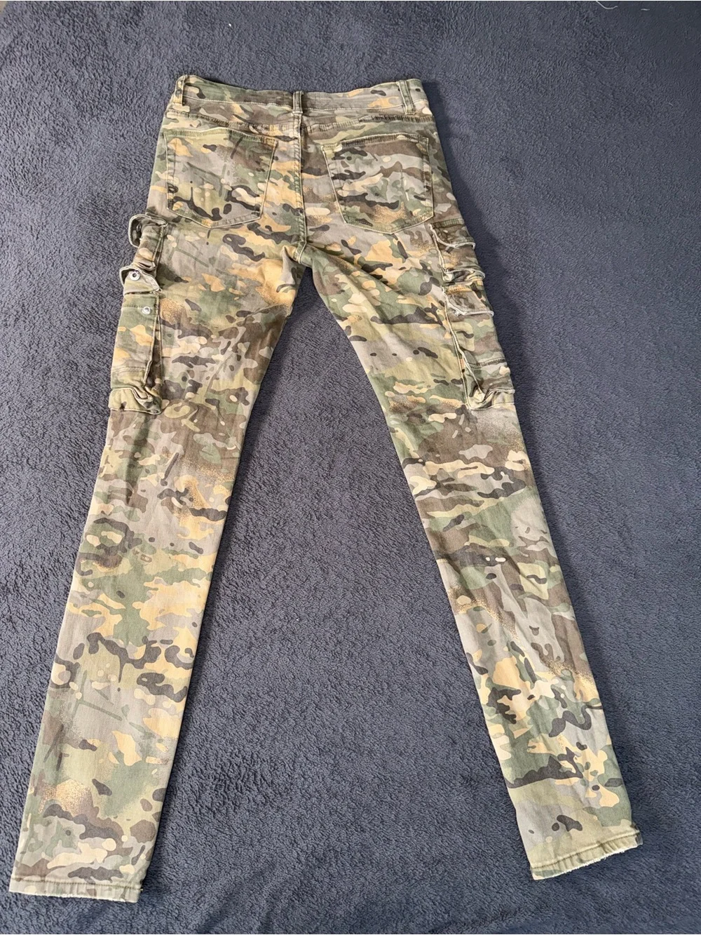 Men's Camo Stacked Skinny Cargo Jeans - Green Camo